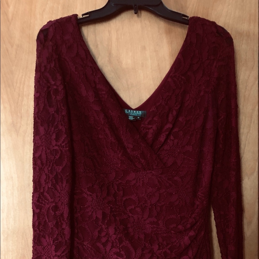 Burgundy Lace Ralph Lauren Dress